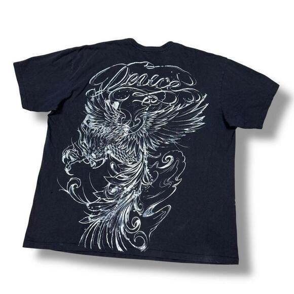 VTG Deuce By Dussault Custom Ink T-shirt Phoenix Graphic Tattoo Y2K Sz L Rare! - Picture 1 of 9